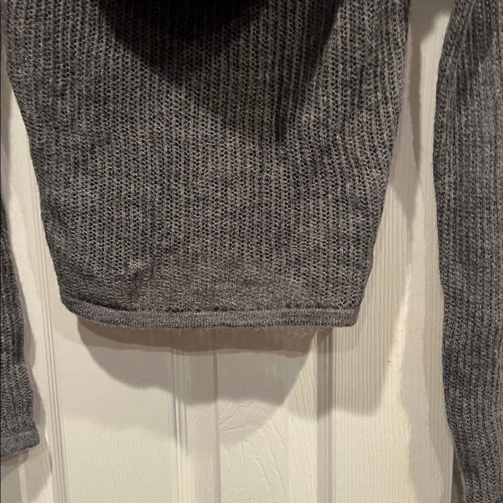 Topshop brand Charcoal Cowl Neck crop Sweater - Picture 4 of 9